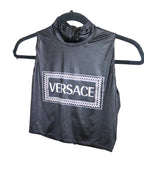Versace 90s Vintage Logo Print Crop Top