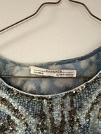 Blusa azul con Aplicaciones ALL SAINTS