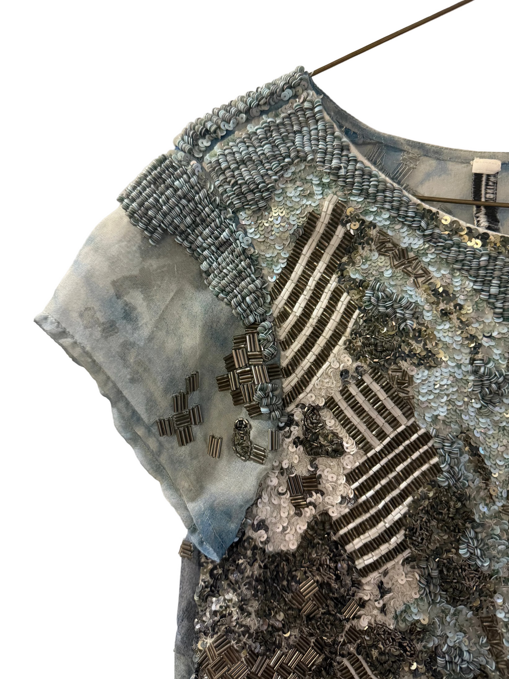 Blusa azul con Aplicaciones ALL SAINTS