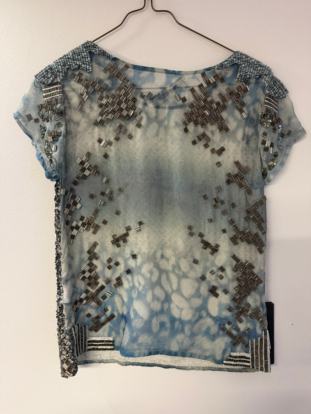 Blusa azul con Aplicaciones ALL SAINTS