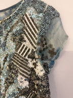 Blusa azul con Aplicaciones ALL SAINTS