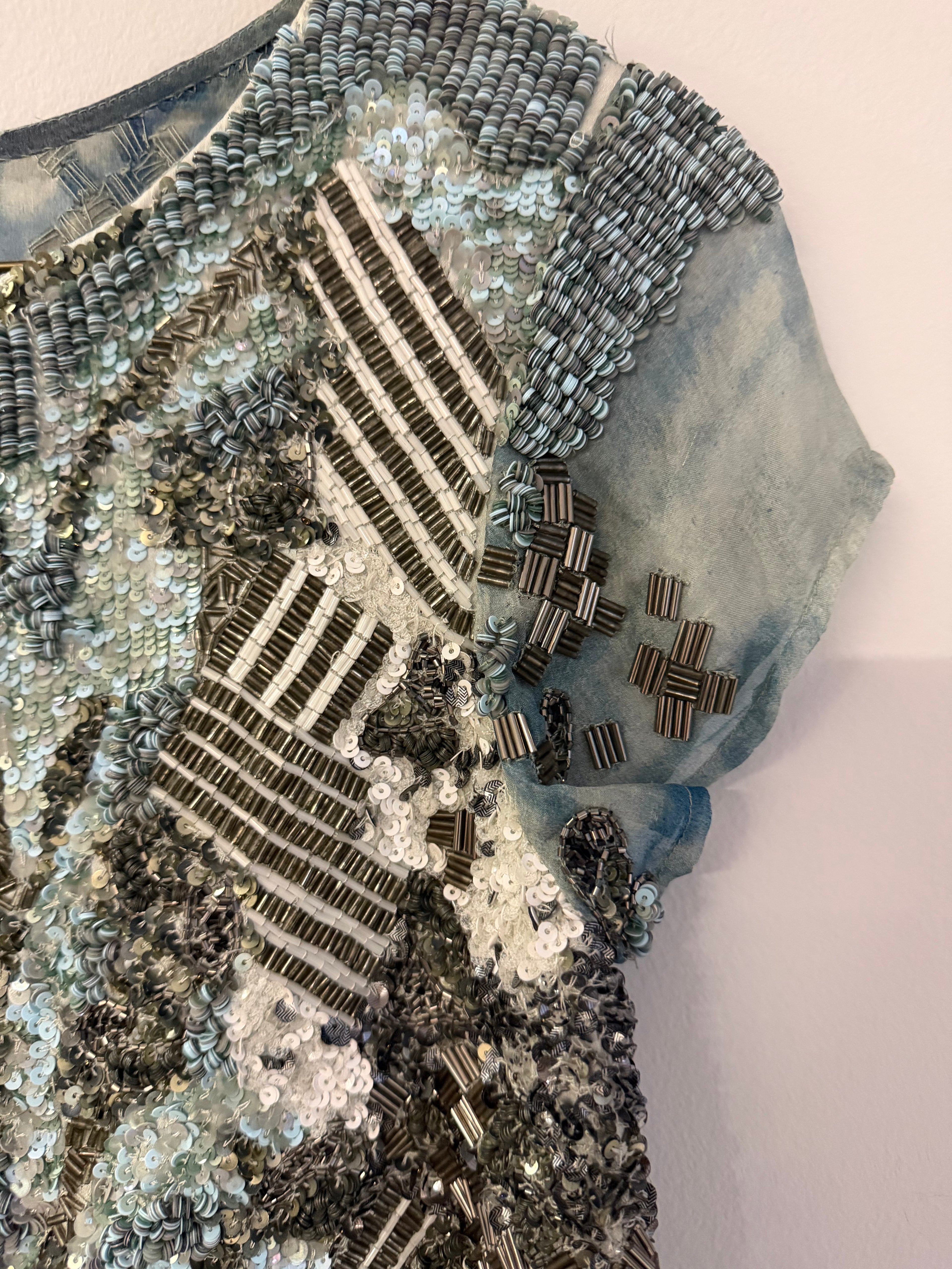 Blusa azul con Aplicaciones ALL SAINTS