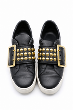 Burberry Leather Studded Slip On Sneakers