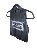 Versace 90s Vintage Logo Print Crop Top