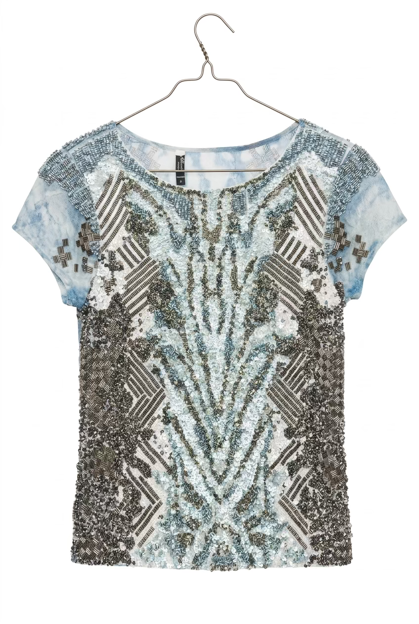 Blusa azul con Aplicaciones ALL SAINTS