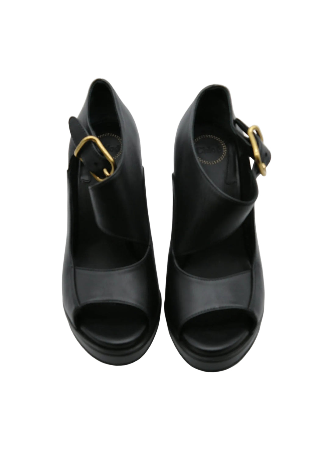 Chloe Leather Platform Mary  Jeans