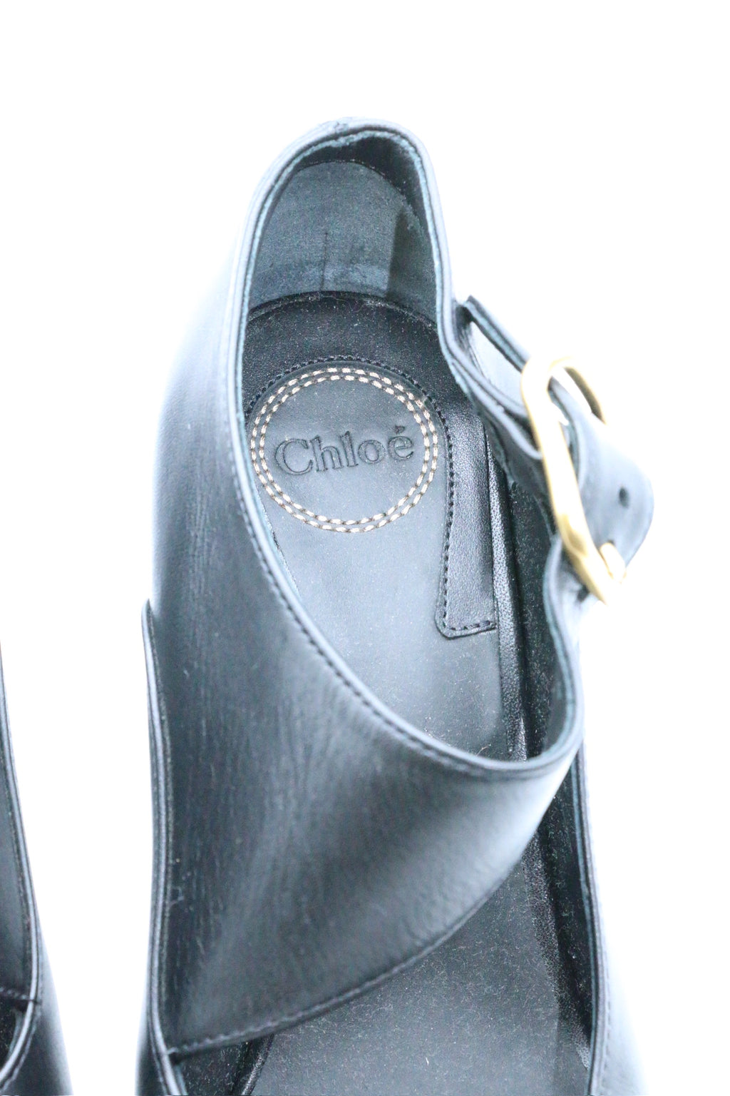 Chloe Leather Platform Mary  Jeans