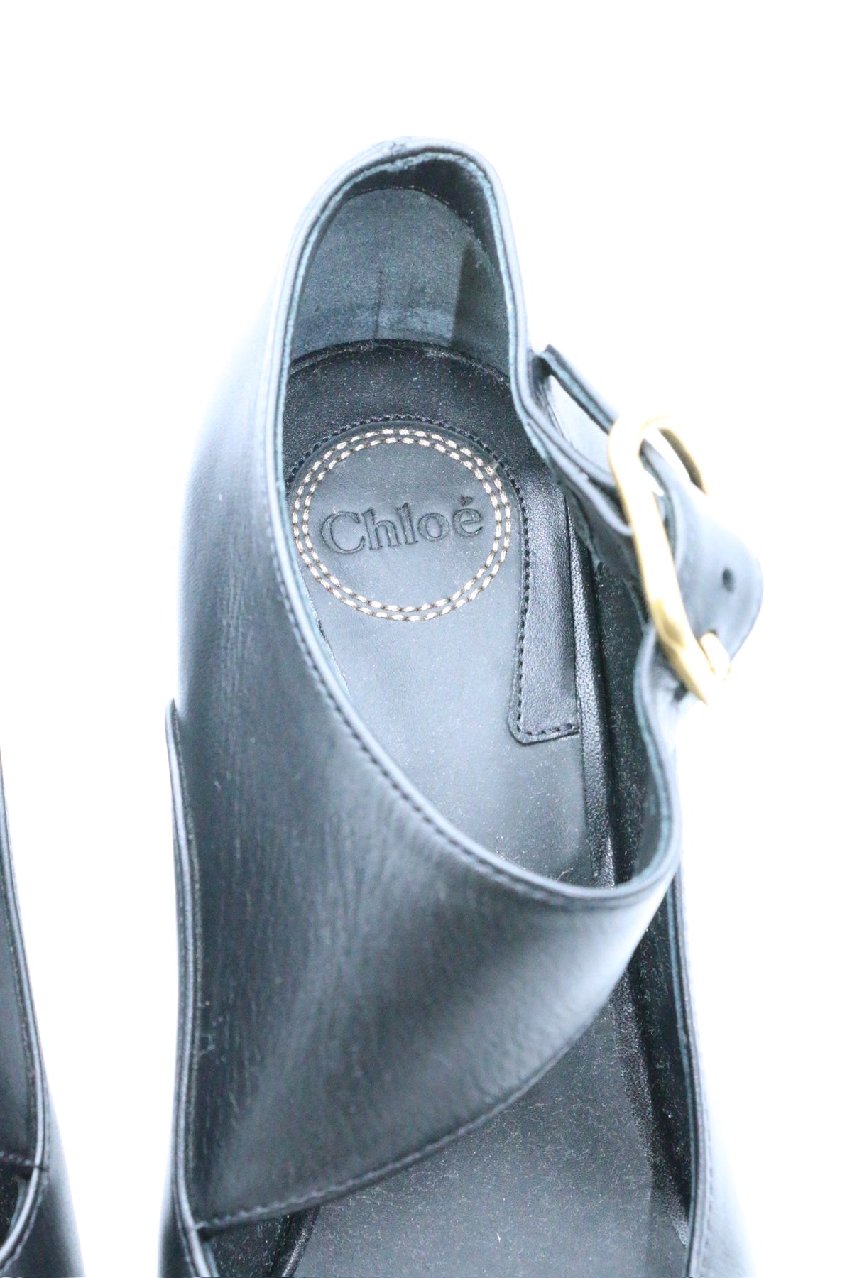 Chloe Leather Platform Mary  Jeans