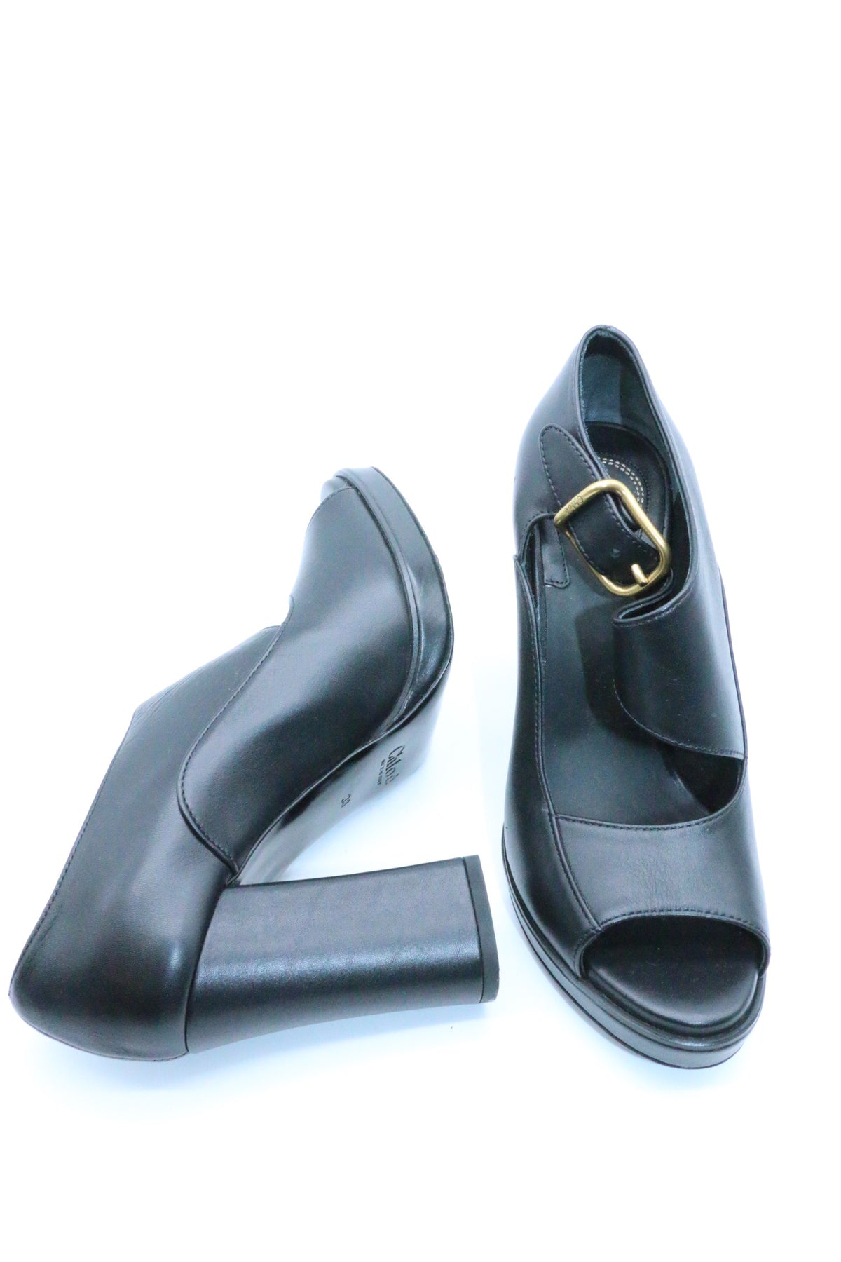 Chloe Leather Platform Mary  Jeans