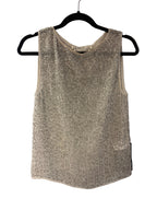 Blusa All Saints Beige/Plateado con aplicaciones