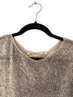 Blusa All Saints Beige/Plateado con aplicaciones
