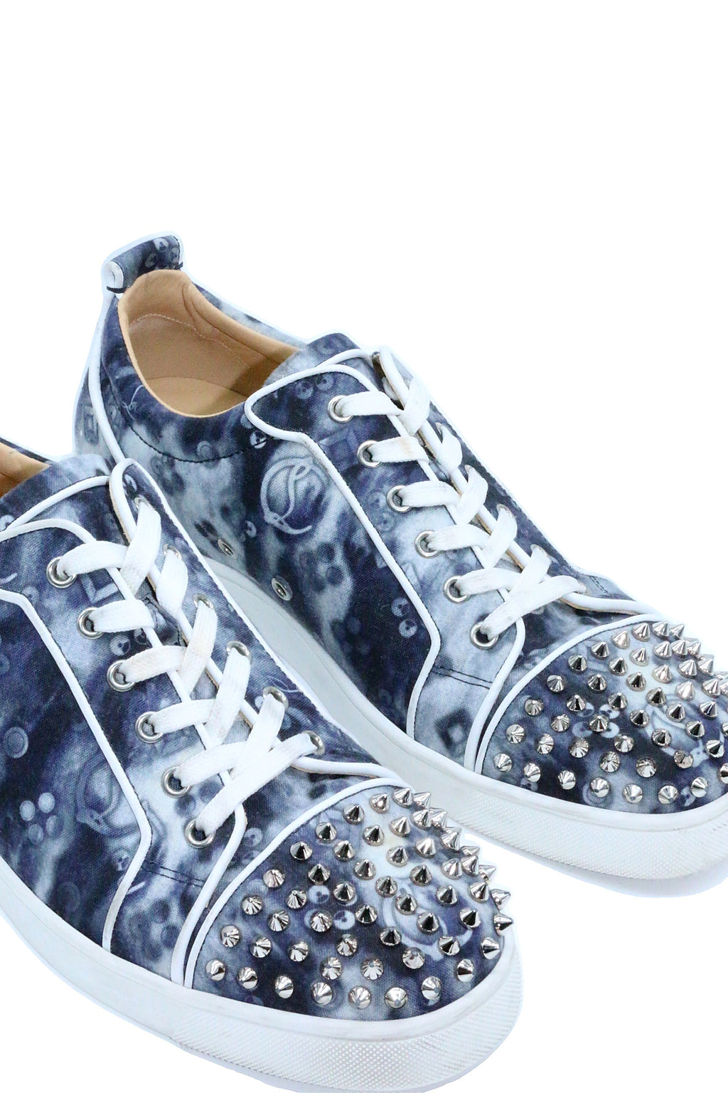 Christian Louboutin Louis Junior Spikes Orlato Flat Multi Cotton