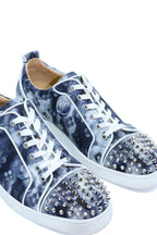 Christian Louboutin Louis Junior Spikes Orlato Flat Multi Cotton