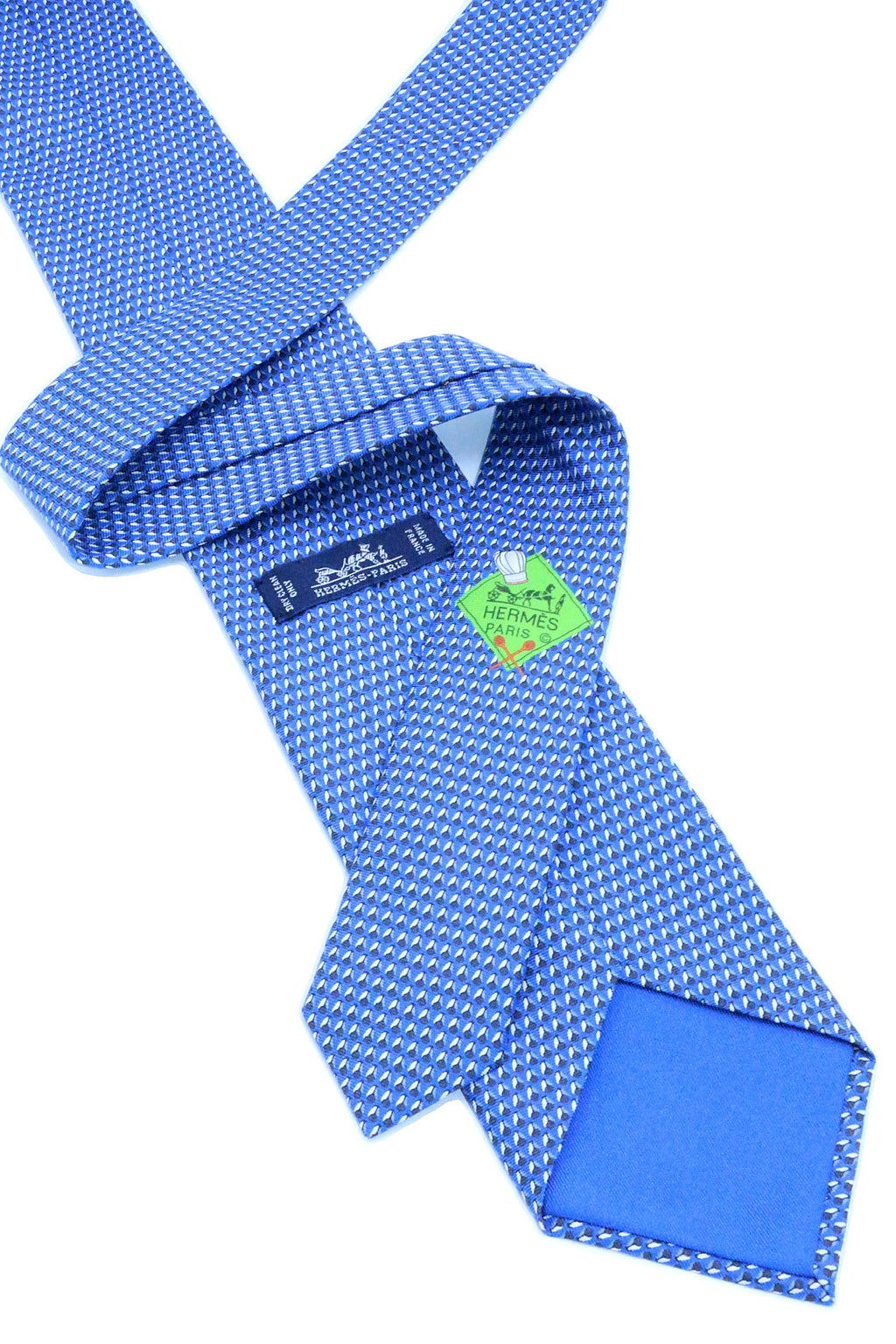 Corbata Hermés Puntos blanco y cafe