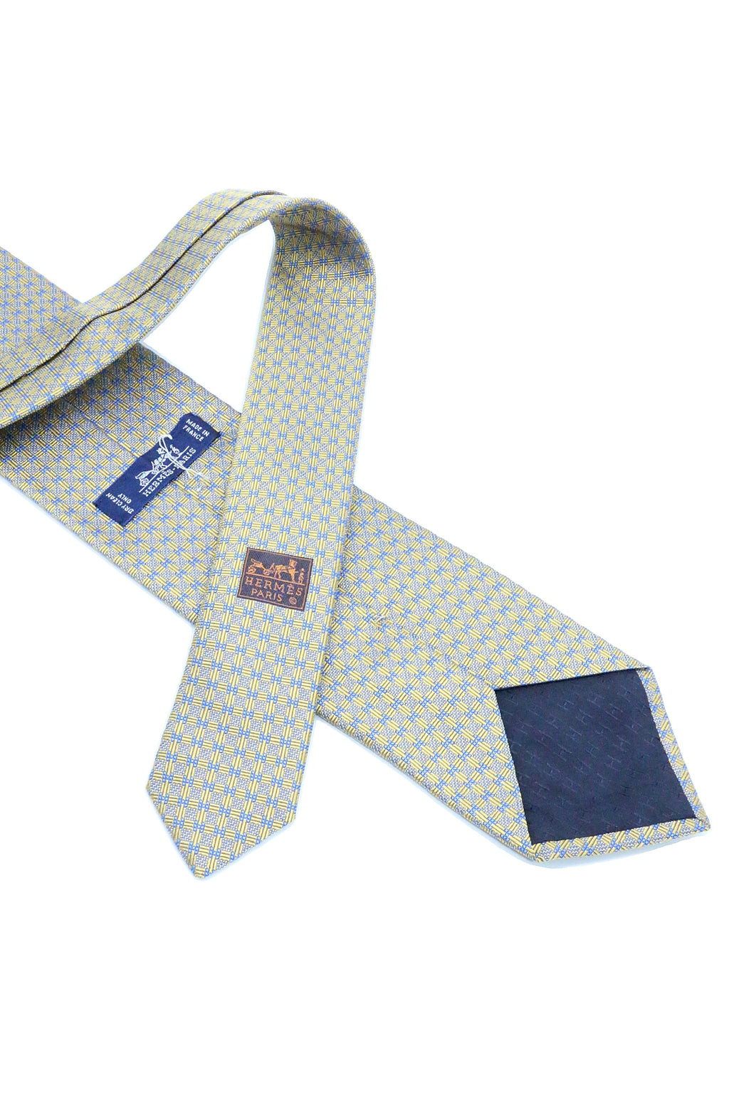 Corbata Hermés Azul metálico