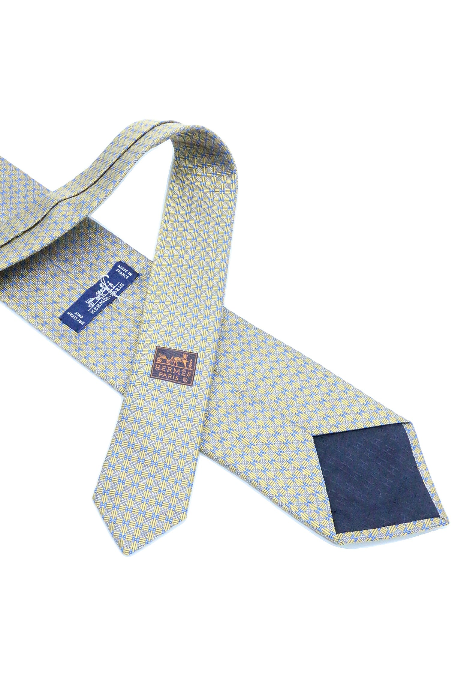 Corbata Hermés Azul metálico