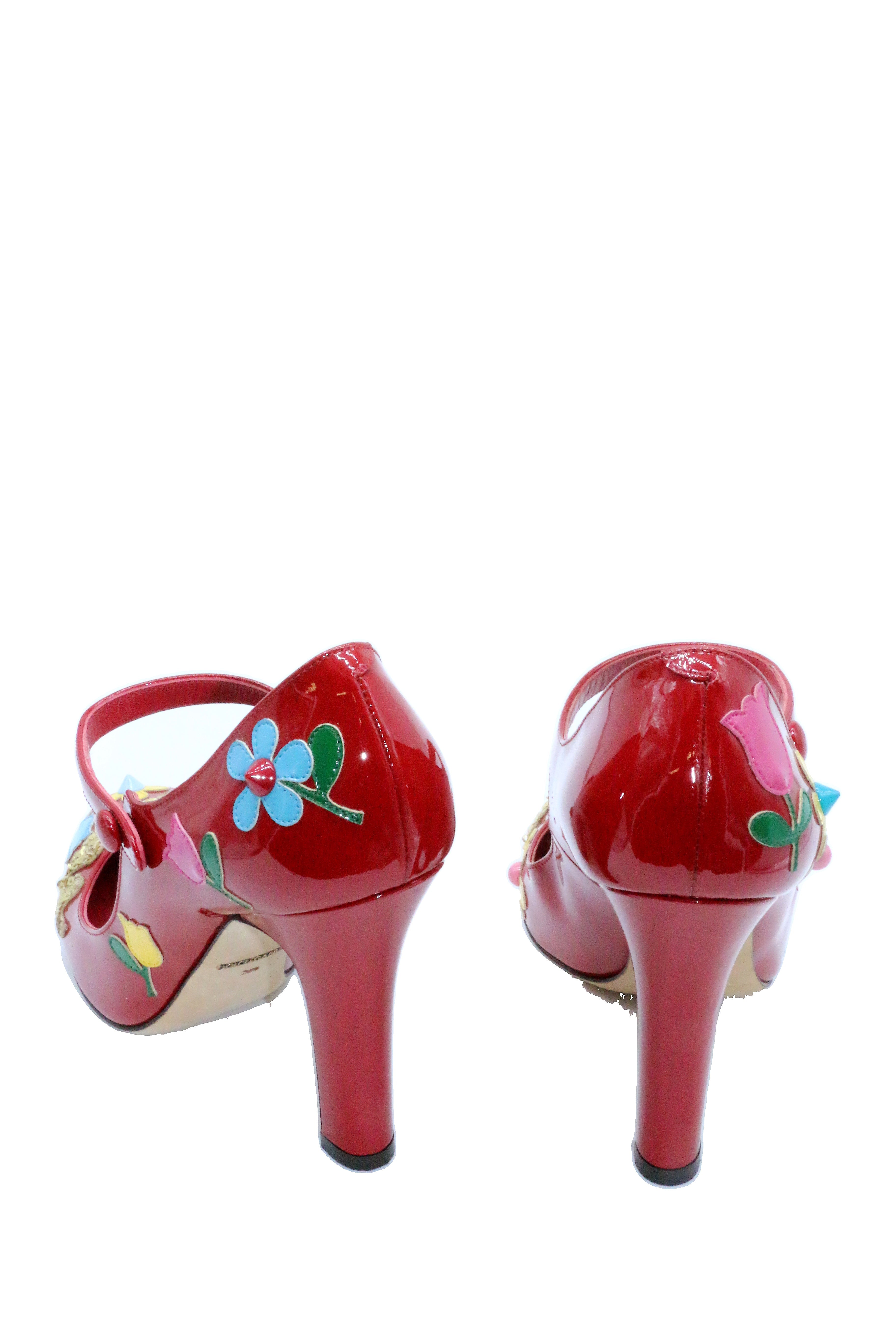 Dolce & Gabbana Sequin Crystal Studs Mary Jane