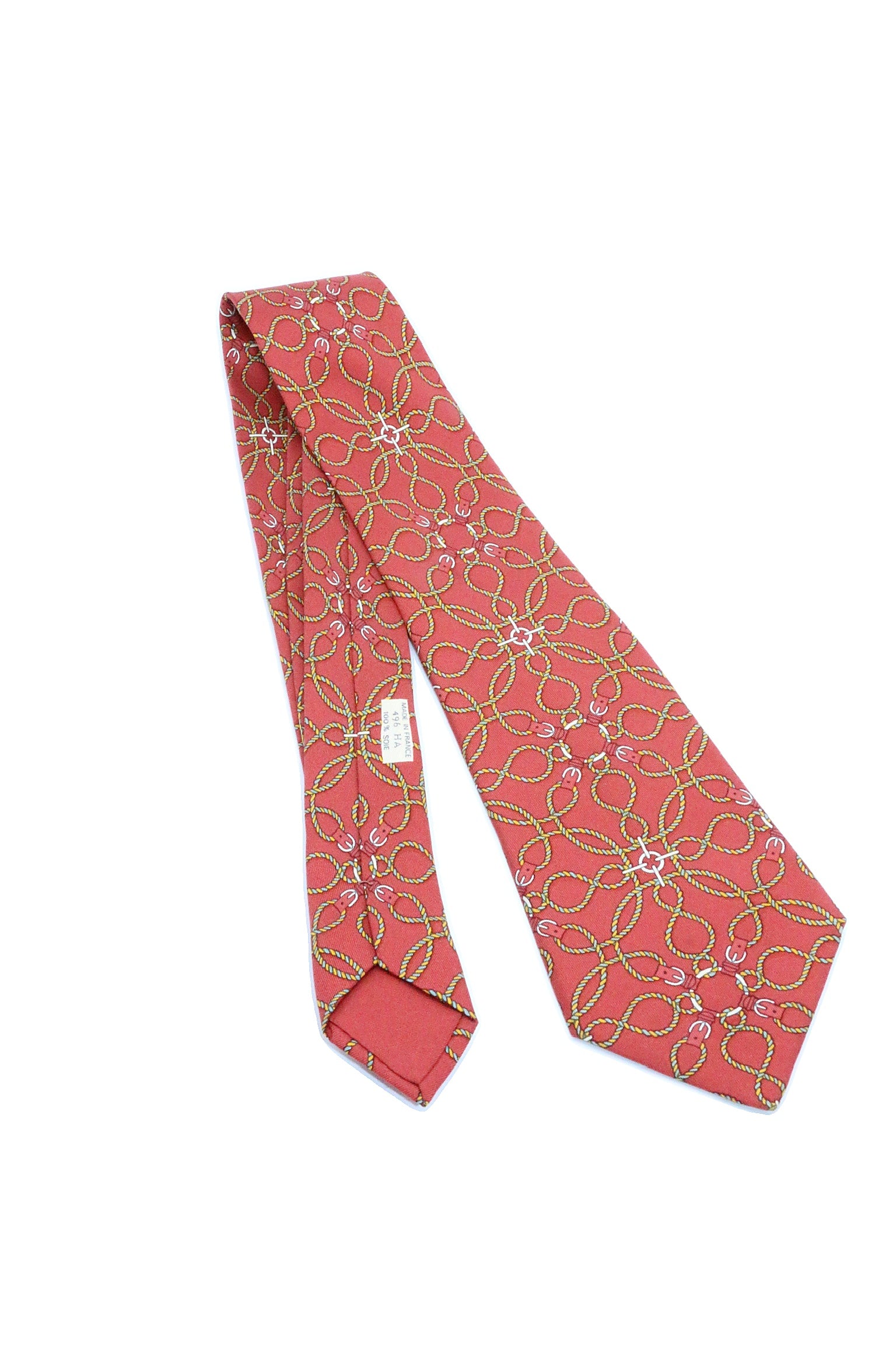 Corbata  Hermés  ladrillo con cinturones