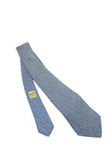 Corbata Hermés gris con amarillo