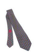 Corbata  Hermés verde con cruces rosas