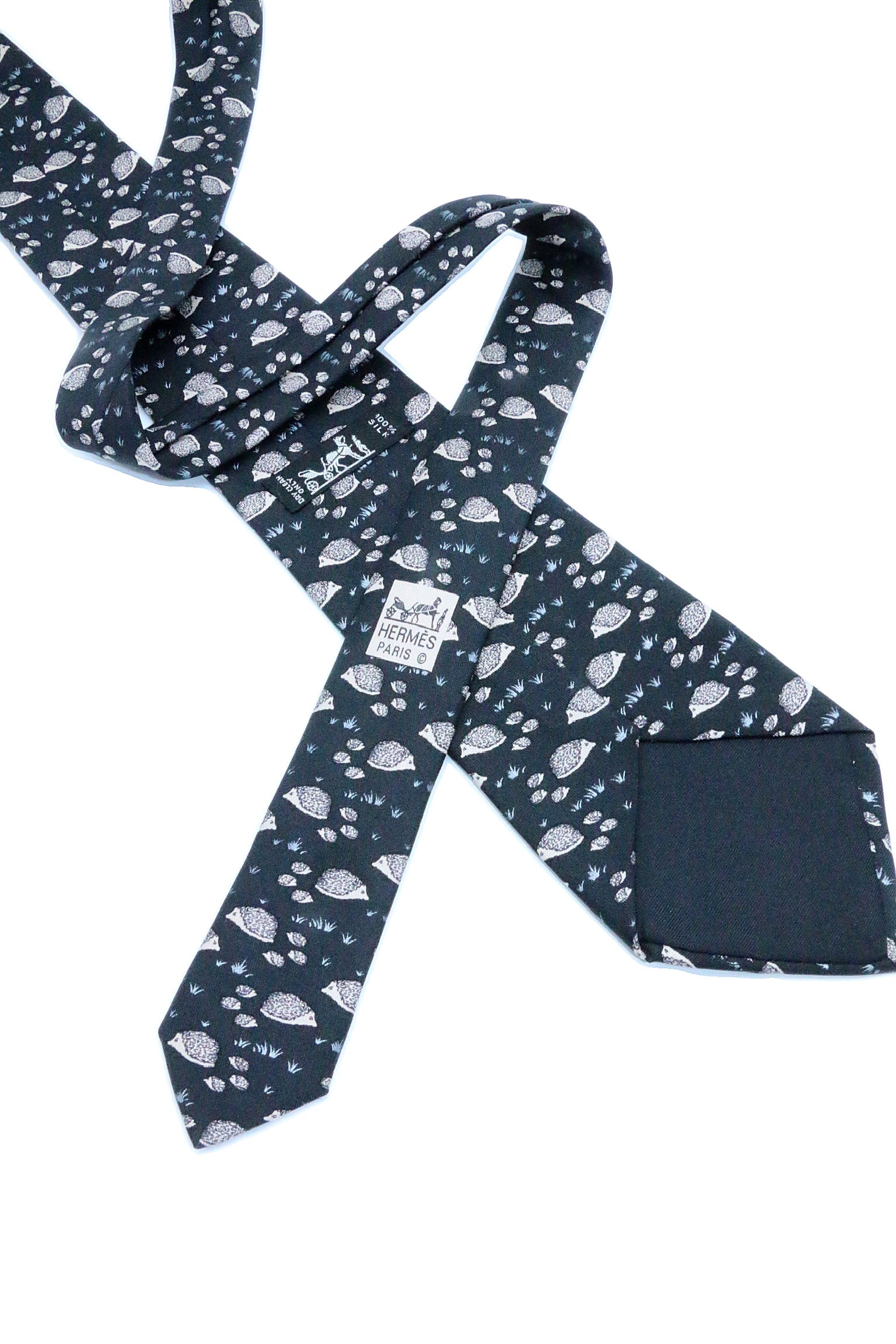 Corbata  Hermés negro Puercoespin