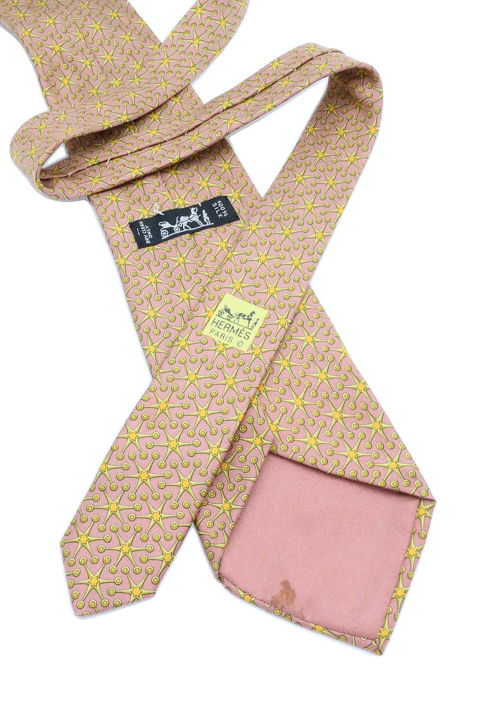 Corbata Hermés estrellas amarillas