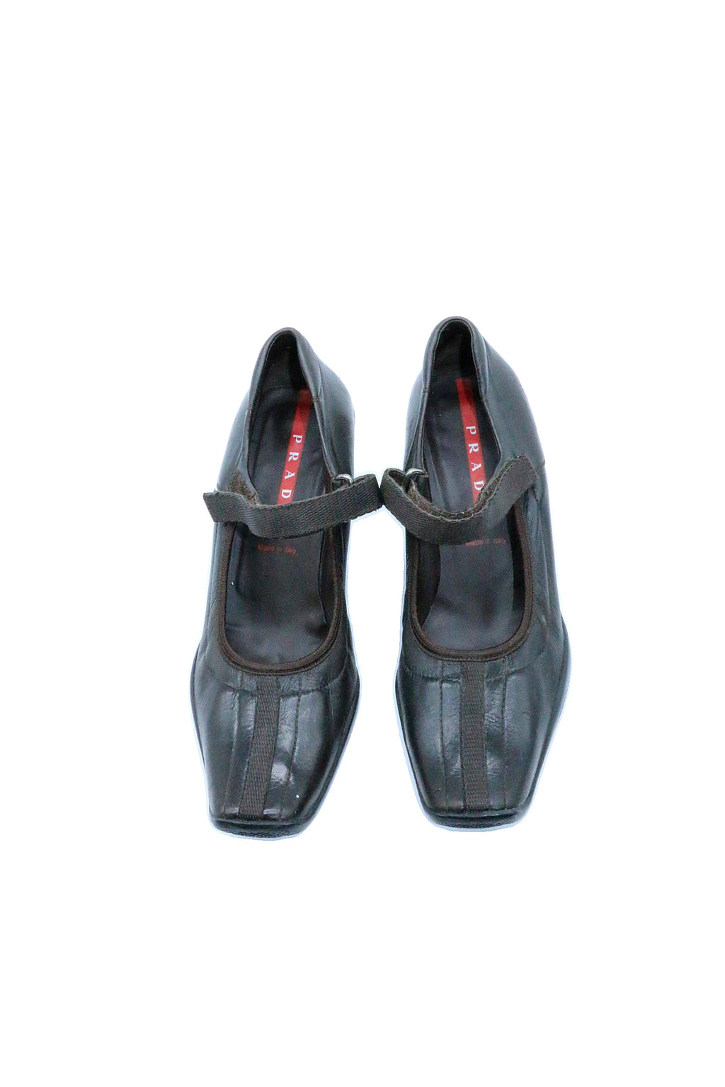 Prada Leather Kitten Heel Mary Jane