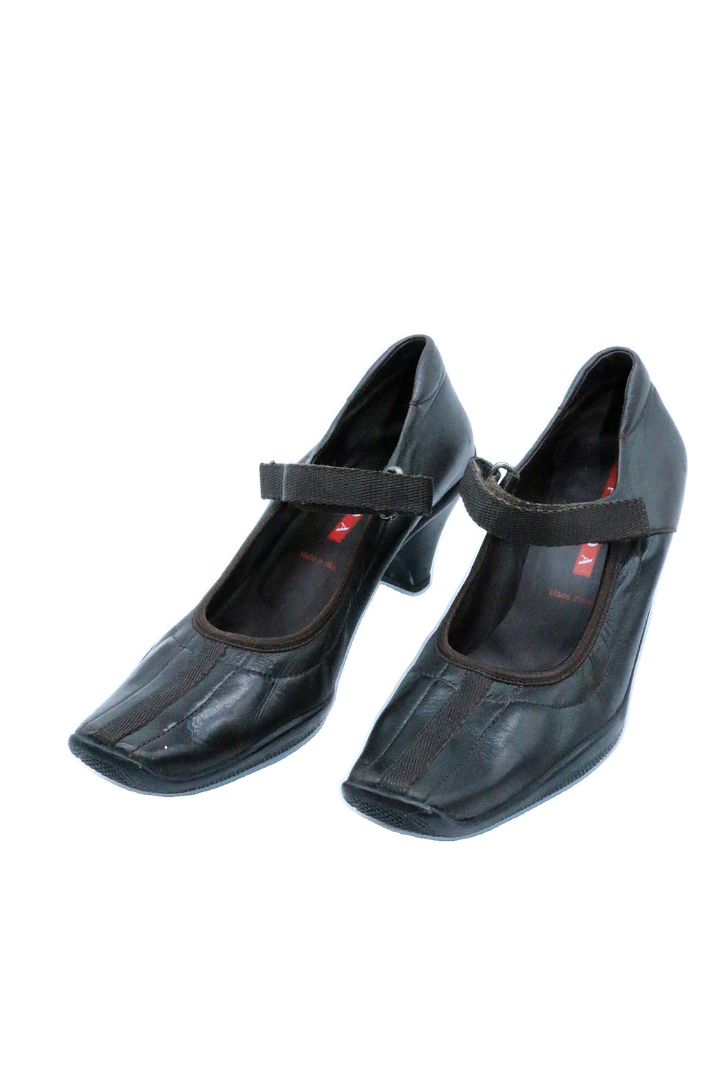 Prada Leather Kitten Heel Mary Jane