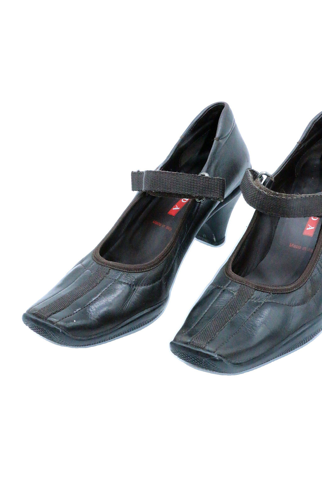 Prada Leather Kitten Heel Mary Jane