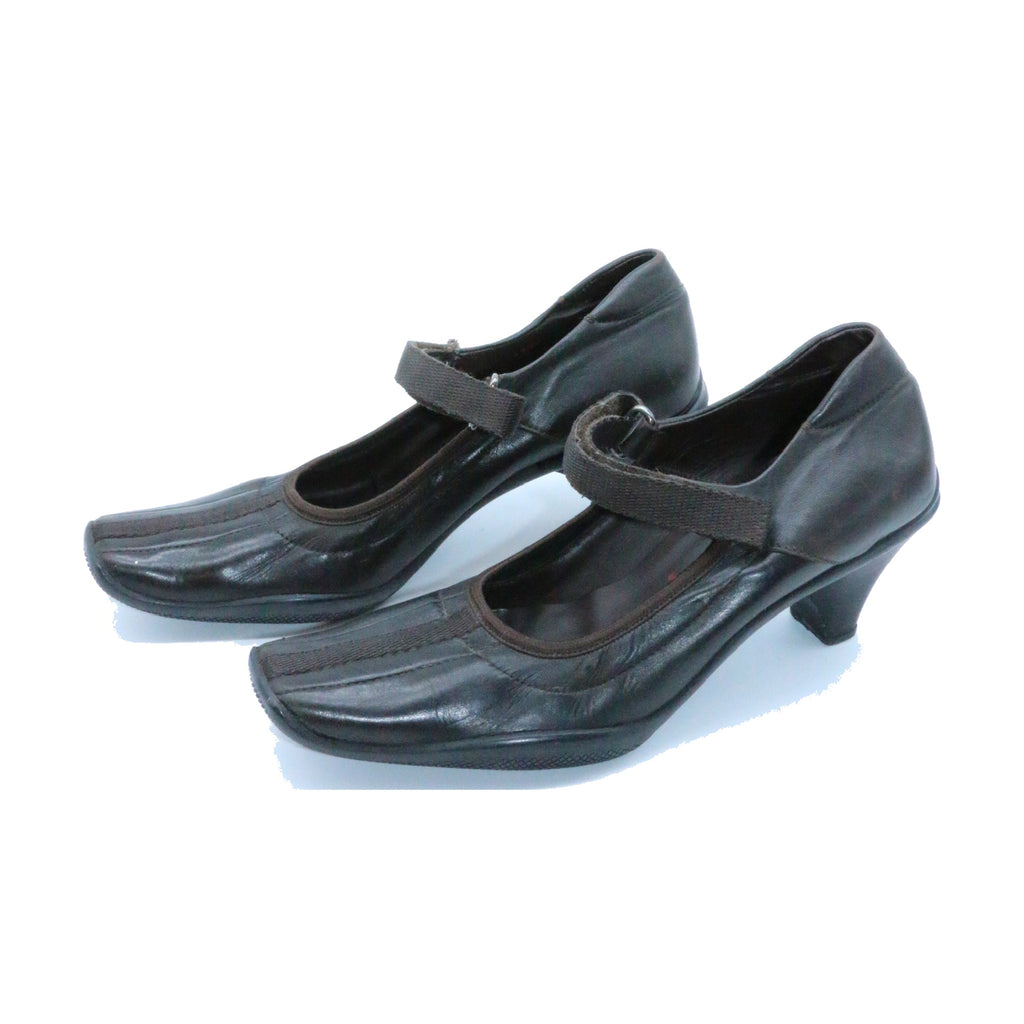 Prada Leather Kitten Heel Mary Jane