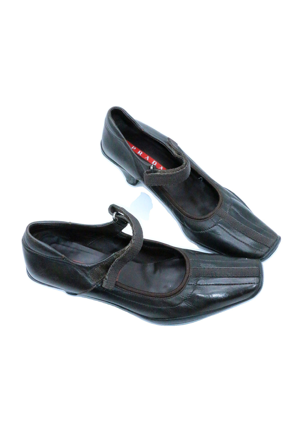 Prada Leather Kitten Heel Mary Jane