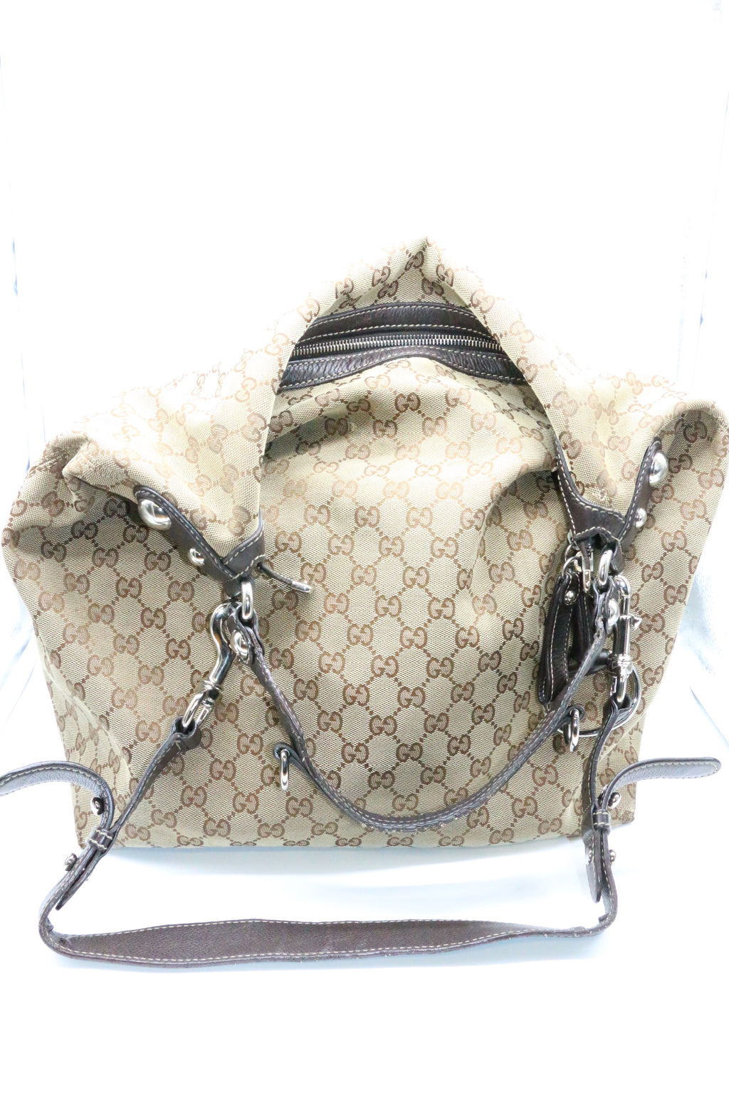 Gucci Large Icon Bit Hobo Dark Brown