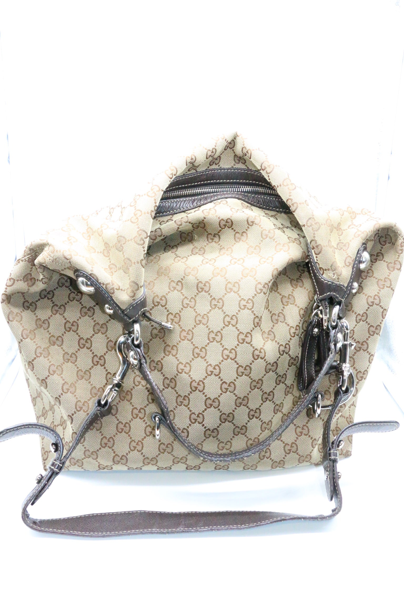 Gucci Large Icon Bit Hobo Dark Brown