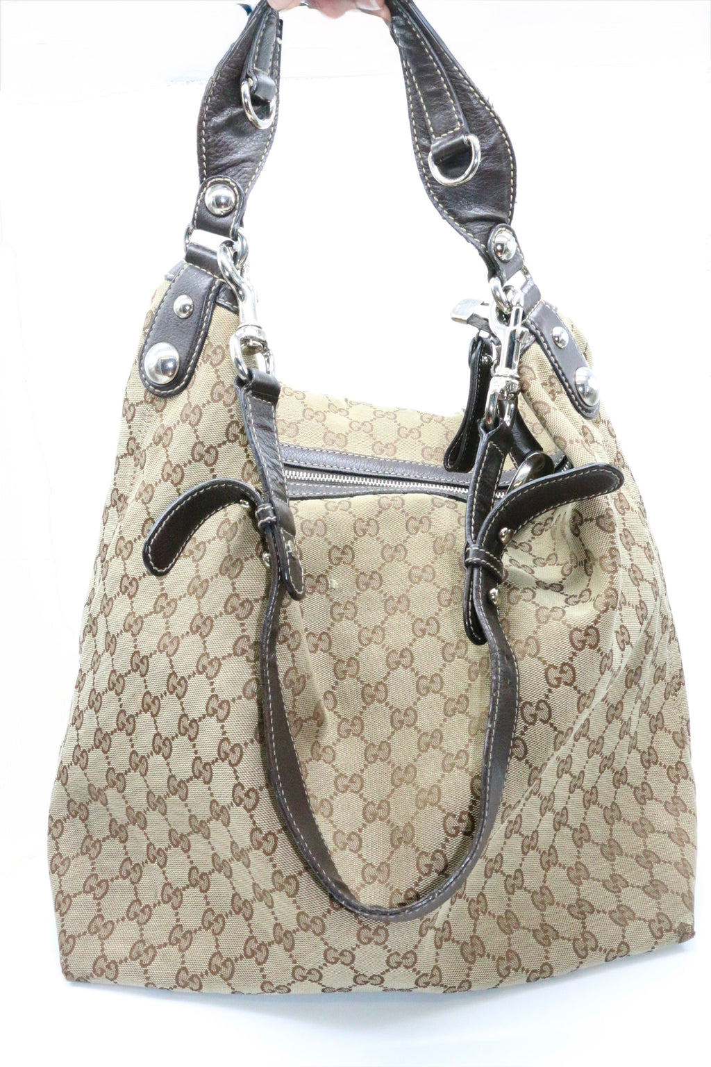 Gucci Large Icon Bit Hobo Dark Brown