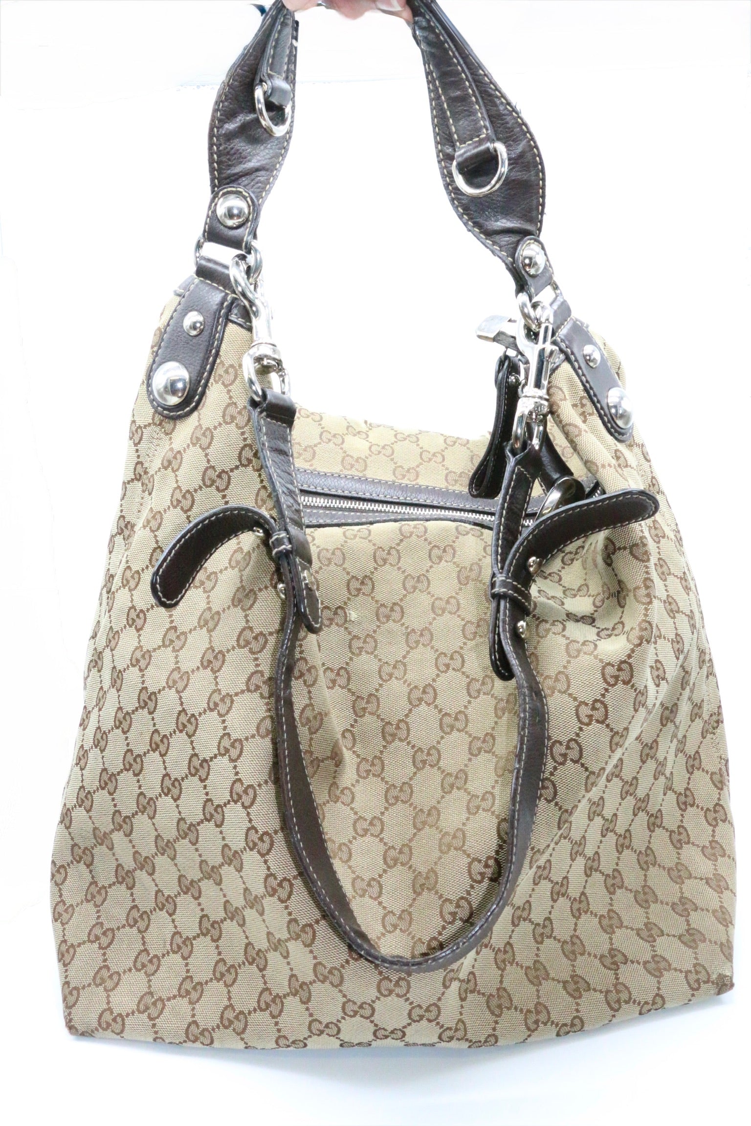 Gucci Large Icon Bit Hobo Dark Brown