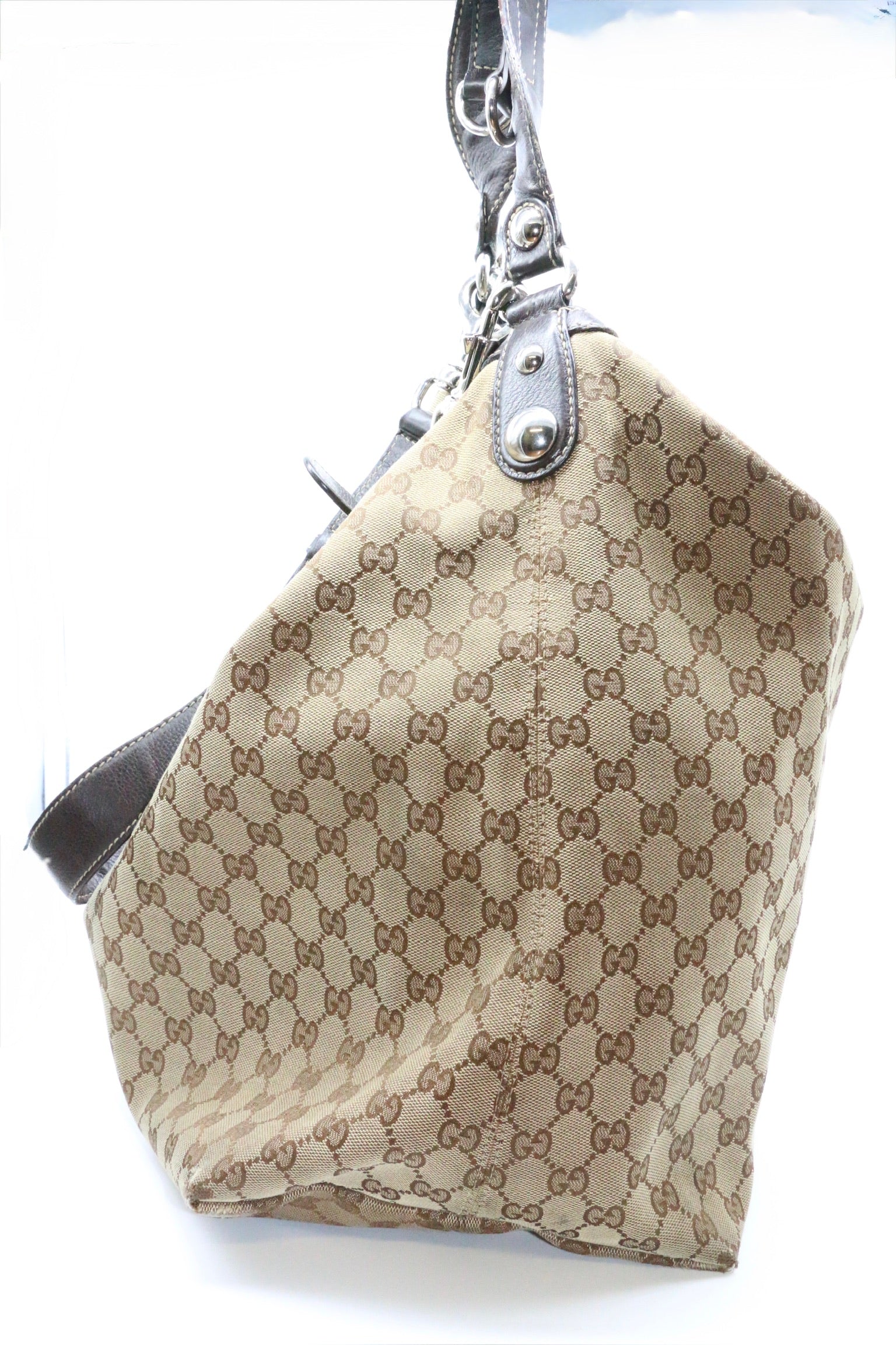 Gucci Large Icon Bit Hobo Dark Brown