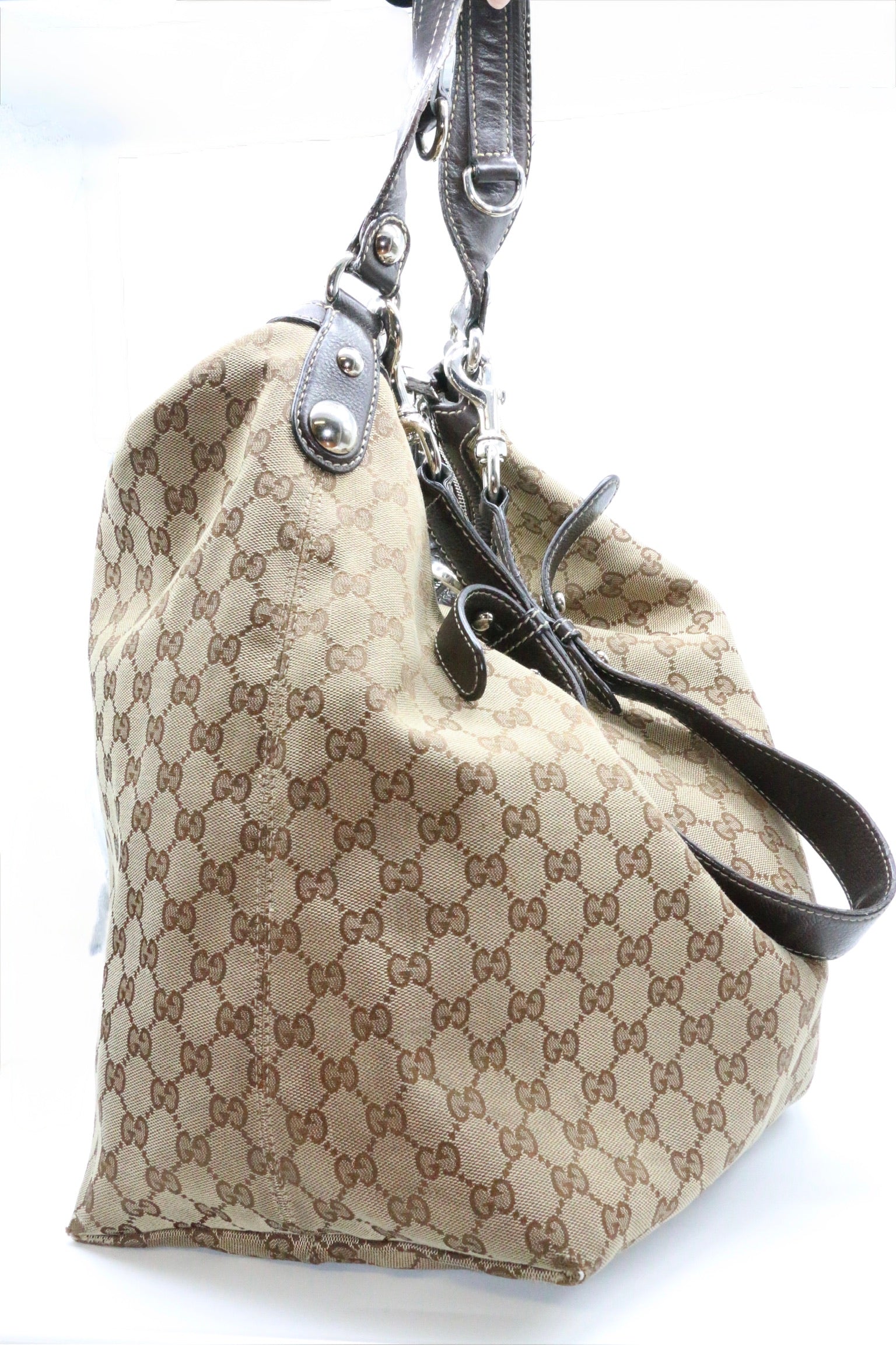 Gucci Large Icon Bit Hobo Dark Brown