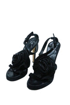 Gianvitto Rossi Satin Flower Embellished Platforms