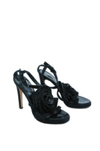 Gianvitto Rossi Satin Flower Embellished Platforms