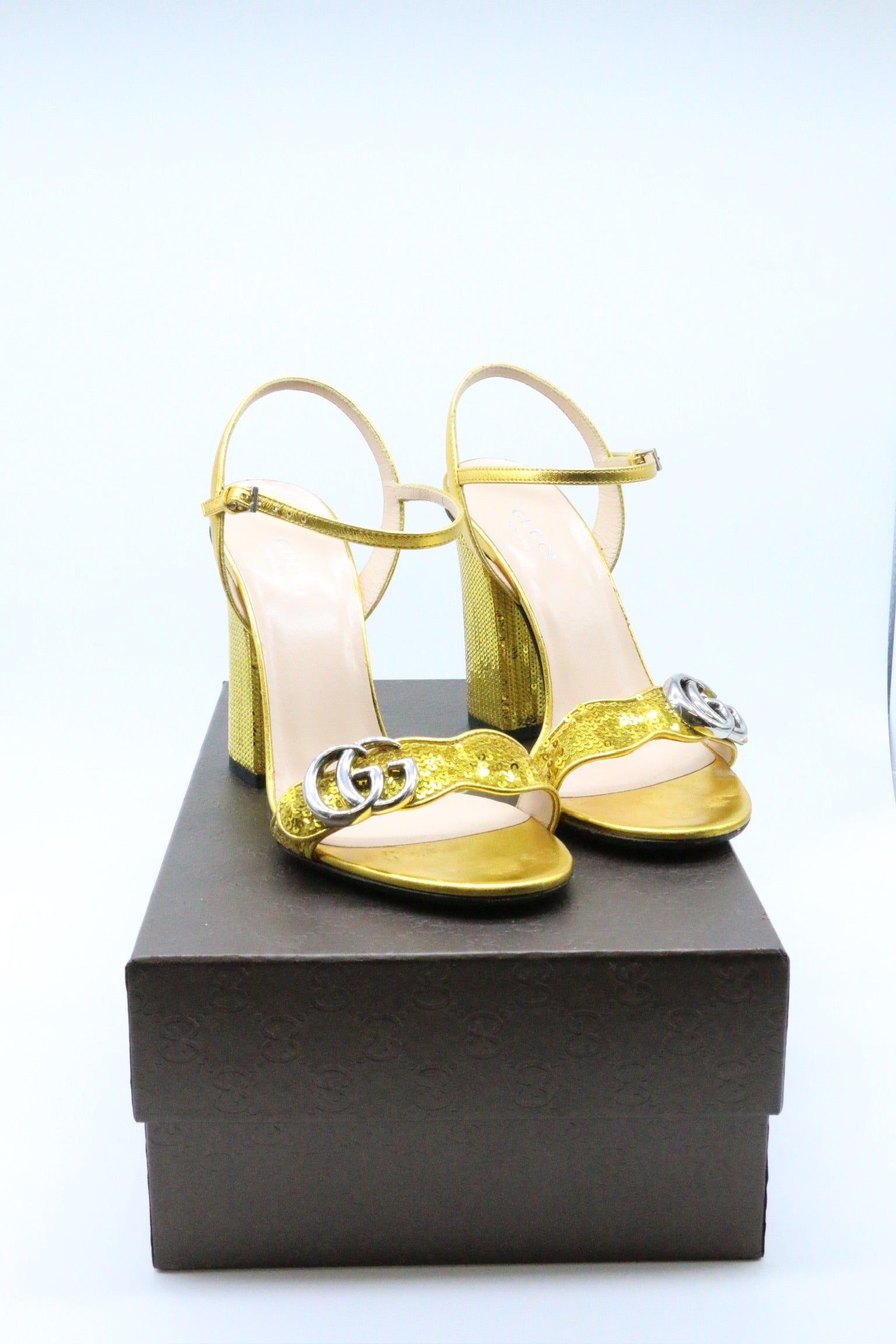 Gucci Sequins Leather Sandals