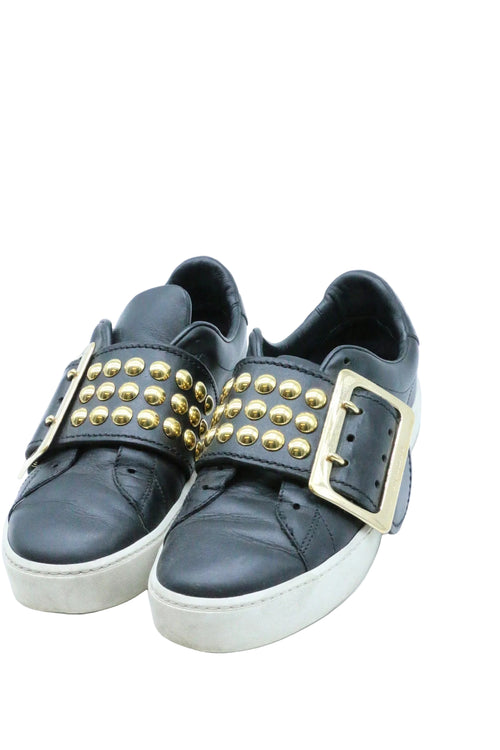 Burberry Leather Studded Slip On Sneakers