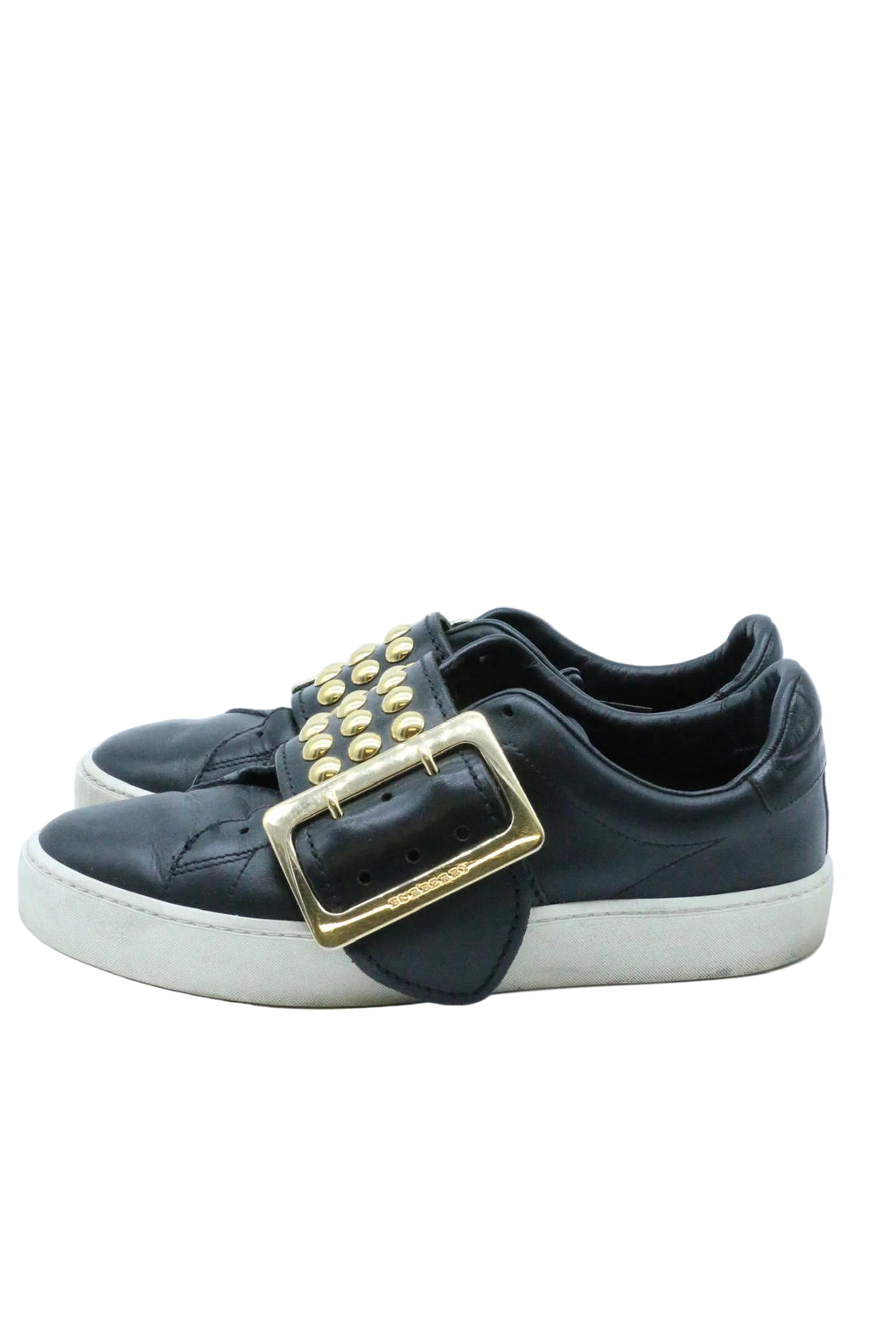 Burberry Leather Studded Slip On Sneakers