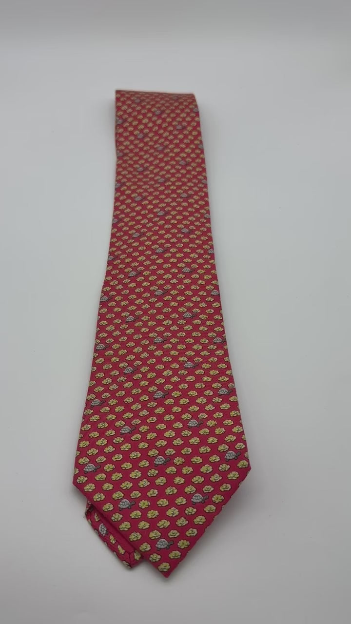 Corbata Hermés Tortugas naranja