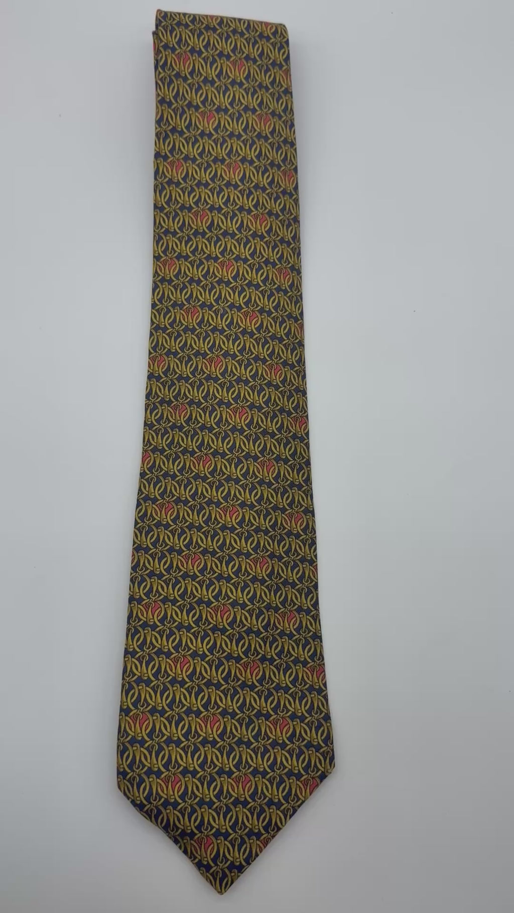 Corbata Burberry amarillo con rojo