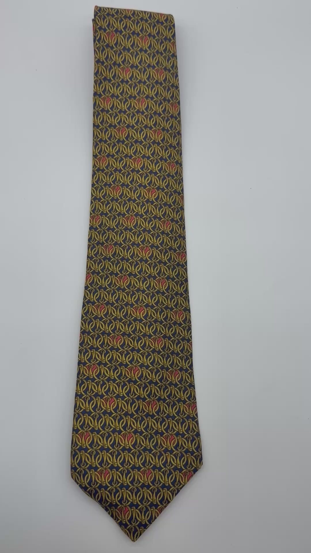Corbata Burberry amarillo con rojo
