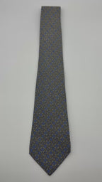 Corbata Hermés gris con amarillo